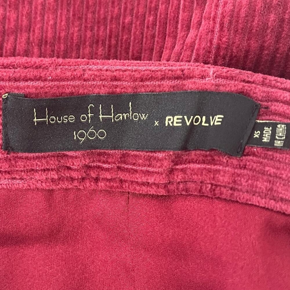House of Harlow 1960 x REVOLVE Tori Skirt Berry Red Corduroy Women's sz. XS - Picture 7 of 9